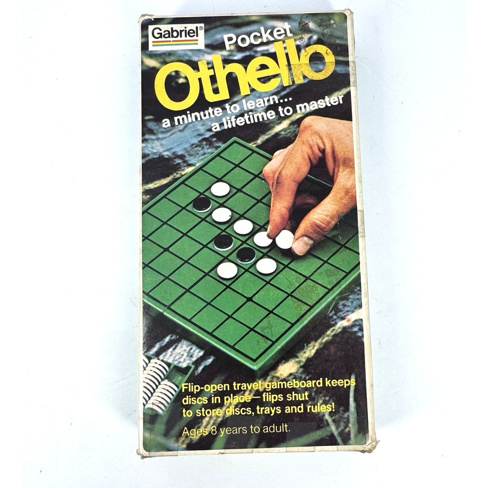 Gabriel Pocket Othello Vintage Travel Game Complete Folding Board
